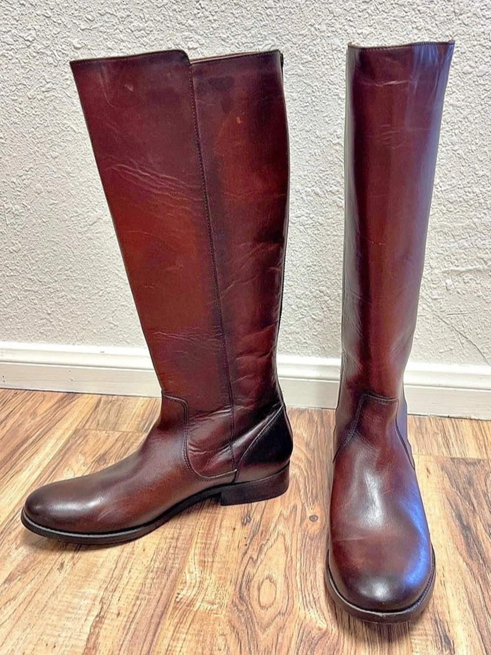 Frye Paige Tall Riding Boot Leather Heeled Boots in Brown